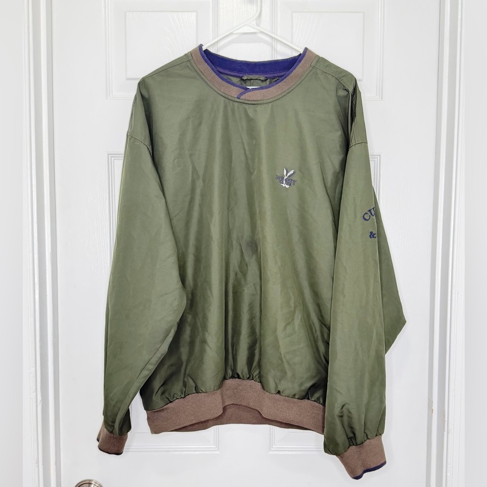 Cutter & Buck Green Sweatshirt with Blue Embroidery - L